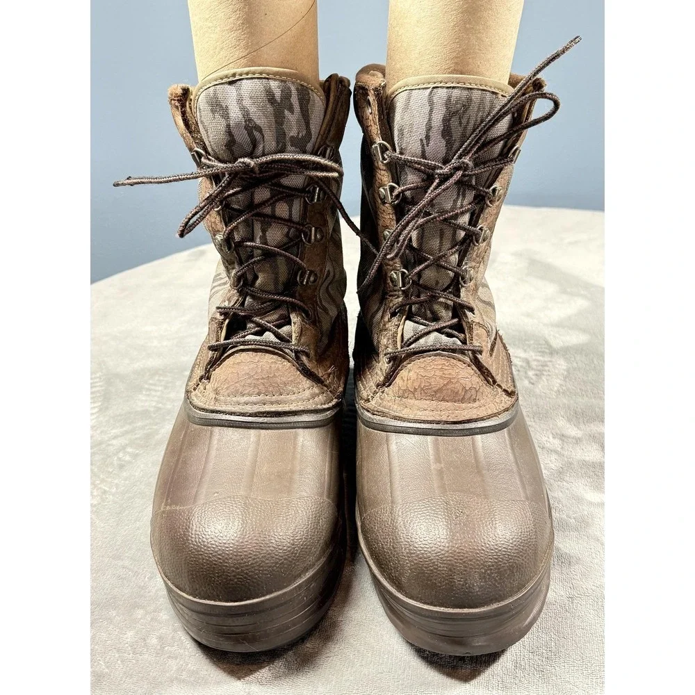 Vintage Red Ball Boundary Boots Mens Size 9 Brown Camo Waterproof Snow Insulated